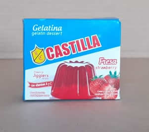 Gelatina Fresa Castilla Caja 85 grs, Con vitaminas A y C