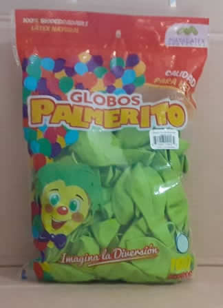 Globo Palmerito chapín Verde Lima 100 unidades
