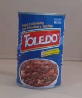 FFrijol Toledo colorado Chorizo y tocino lata 823 g